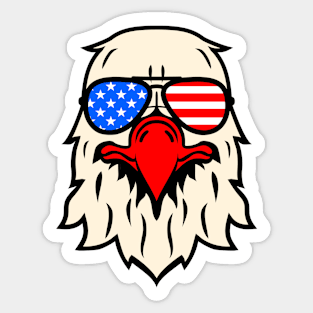 Patriotic Bald Eagle - USA American Flag 4th of July Fourth Sticker